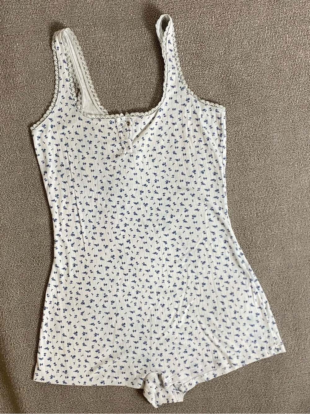 Old Navy Women’s Medium Tall Floral Ribbed Tank Romper- Feminine Cottagecore